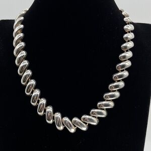 Premier Designs Bright Silver tone Metal, Soft-Linked Necklace.